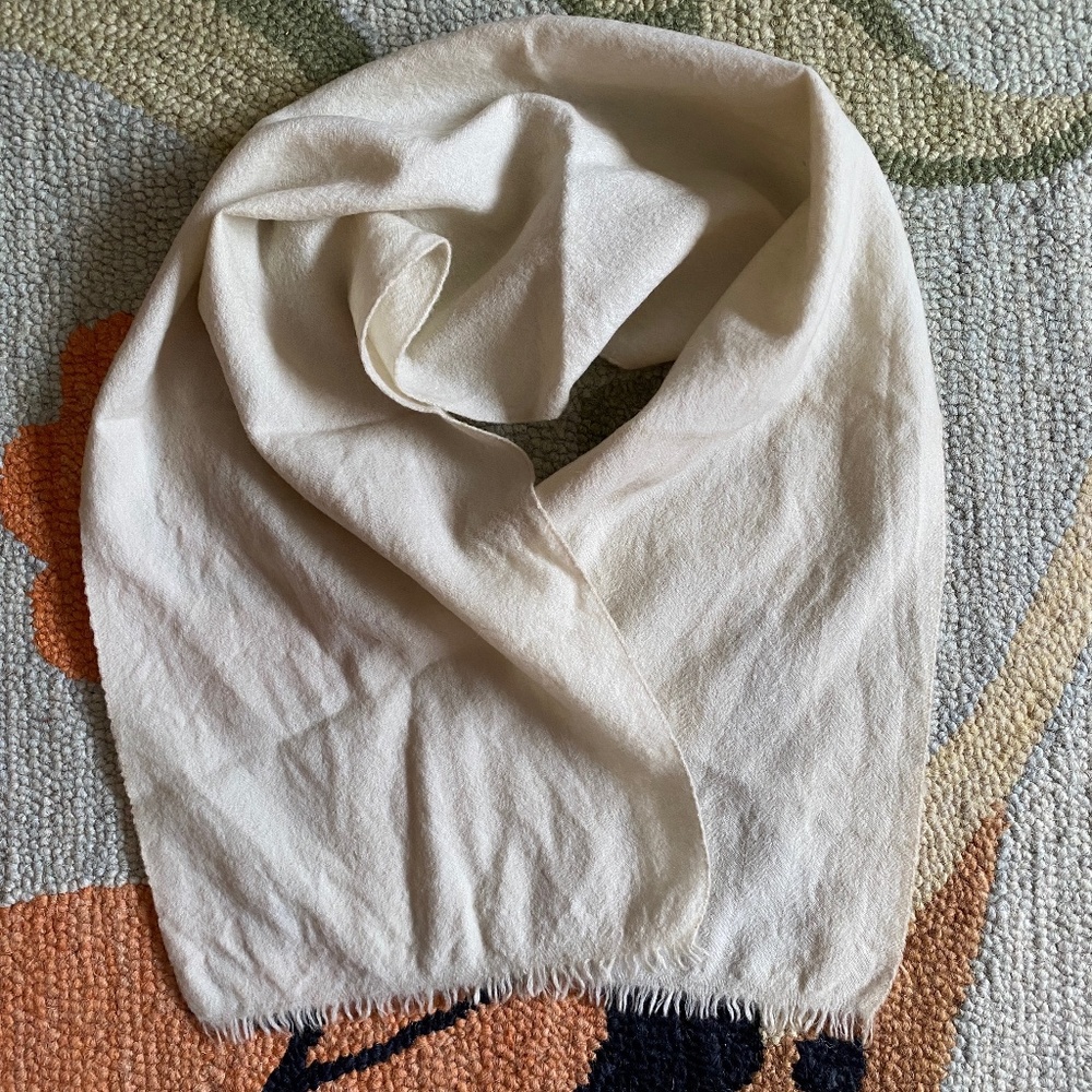 VTG I Cisco I Creamy White Wool Muffler Scarf